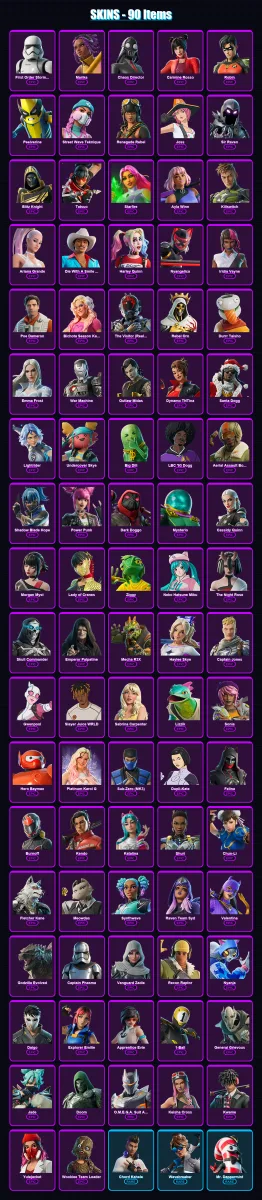 [PC/PSN] | First Order Stormtrooper | Marika | Chaos Director | Carmine Rosso | Robin | 90 skin | 112 pickaxe | 75 emote | 58 glider | Lv913 — Fortnite account