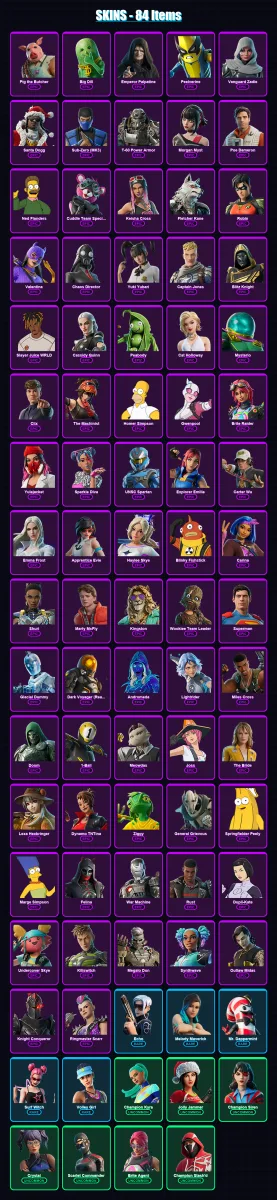 [PC/PSN] | Pig the Butcher | Big Dill | Emperor Palpatine | Peelverine | Vanguard Zadie | 84 skin | 136 pickaxe | 81 emote | 91 glider | Lv1384