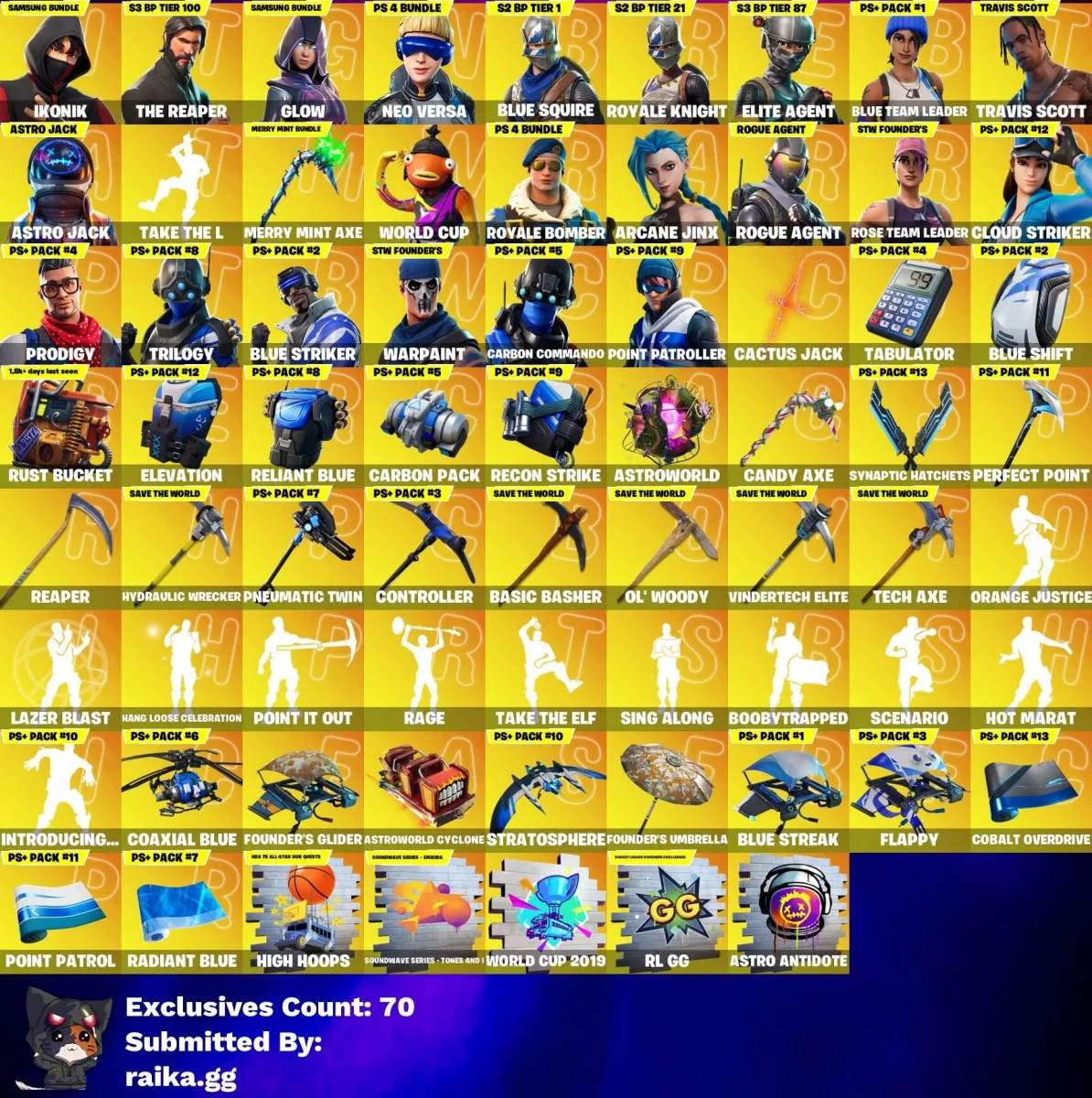 230 skins Ikonik Travis Scott MAIL CHANGE — Fortnite account