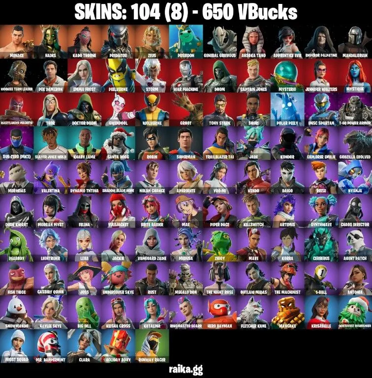 PSN/Xbox/PC Skins: 104 650 Vbucks Menace | Hades | Kado Thorne | Predator | Zeus | Poseidon | Parental Control Instant FULL ACCESS — Fortnite account