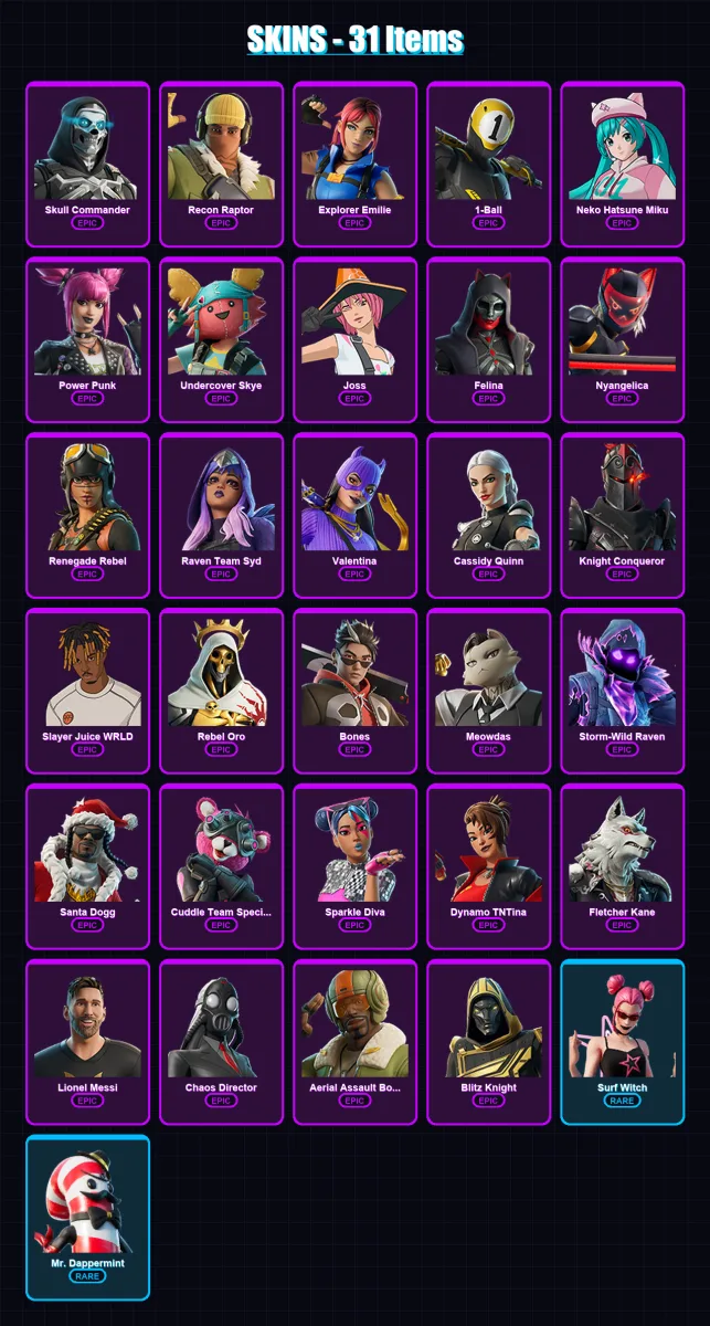 [SWITCH/XBOX/PSN/PC] | Skull Commander | Recon Raptor | Explorer Emilie | 31 skin | Lv506
