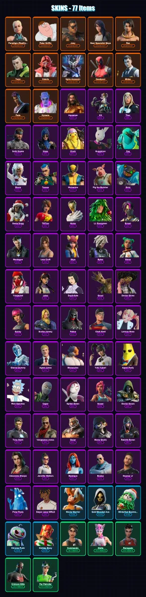 [PS4/PS5/XBOX/PC] | Paradigm (Reality-659) | Peter Griffin | Joey | 77 skin | Lv3084