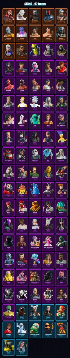 [PC/XBOX/PSN] | The Imagined | Snap | Mandalorian | The Foundation | Ronin | 97 skin | 149 pickaxe | 91 emote | 112 glider | Lv1668