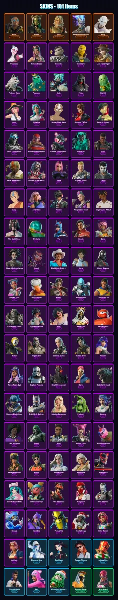 [SWITCH/XBOX/PC] | Malik | Hades | Zeus | Renzo the Destroyer | Snap | 101 skin | 128 pickaxe | 123 emote | 83 glider | Lv1403