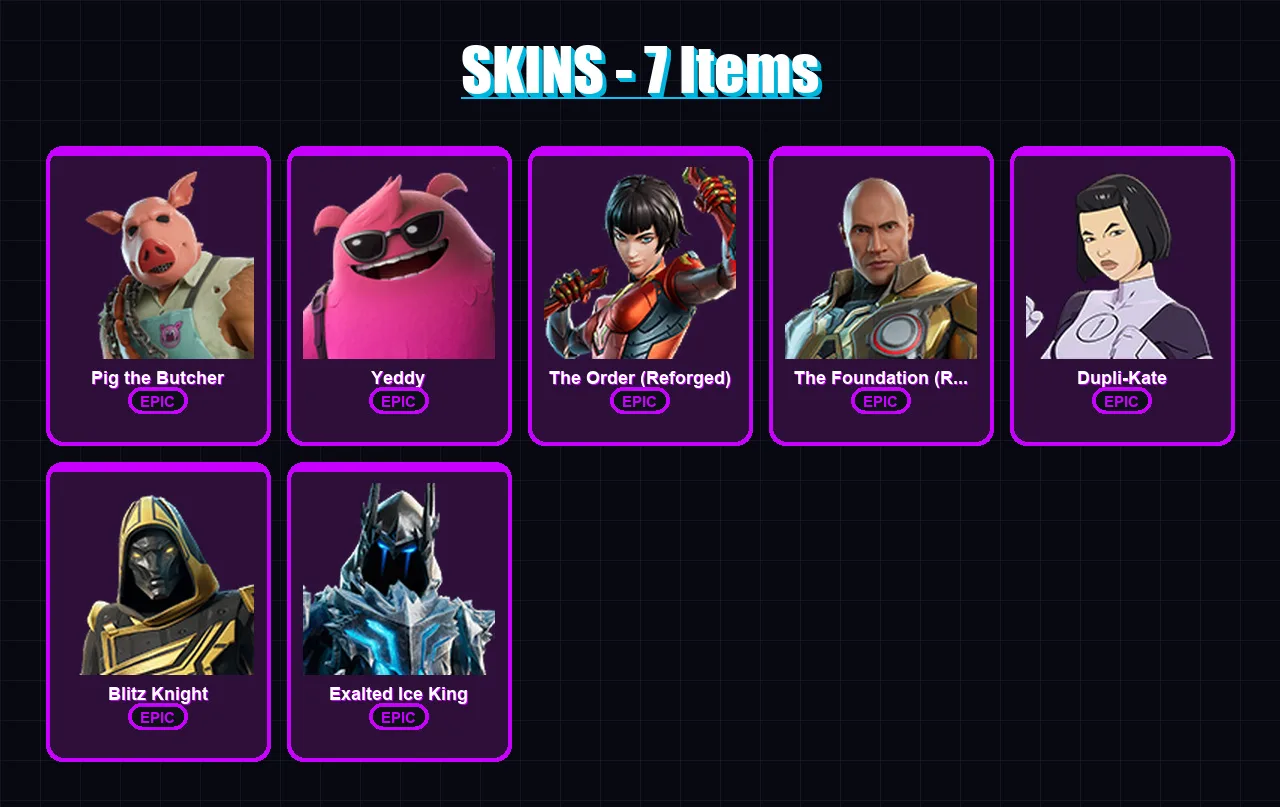 [PS4/PS5/XBOX/PC] | Pig the Butcher | Yeddy | The Order (Reforged) | 7 skin | Lv306