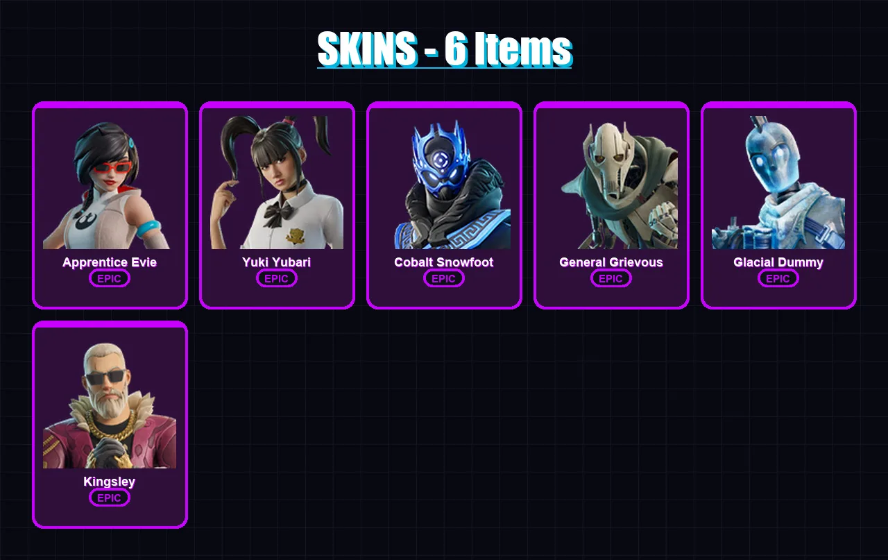 [PS4/PS5/XBOX/PC] | Apprentice Evie | Yuki Yubari | Cobalt Snowfoot | 6 skin | Lv112