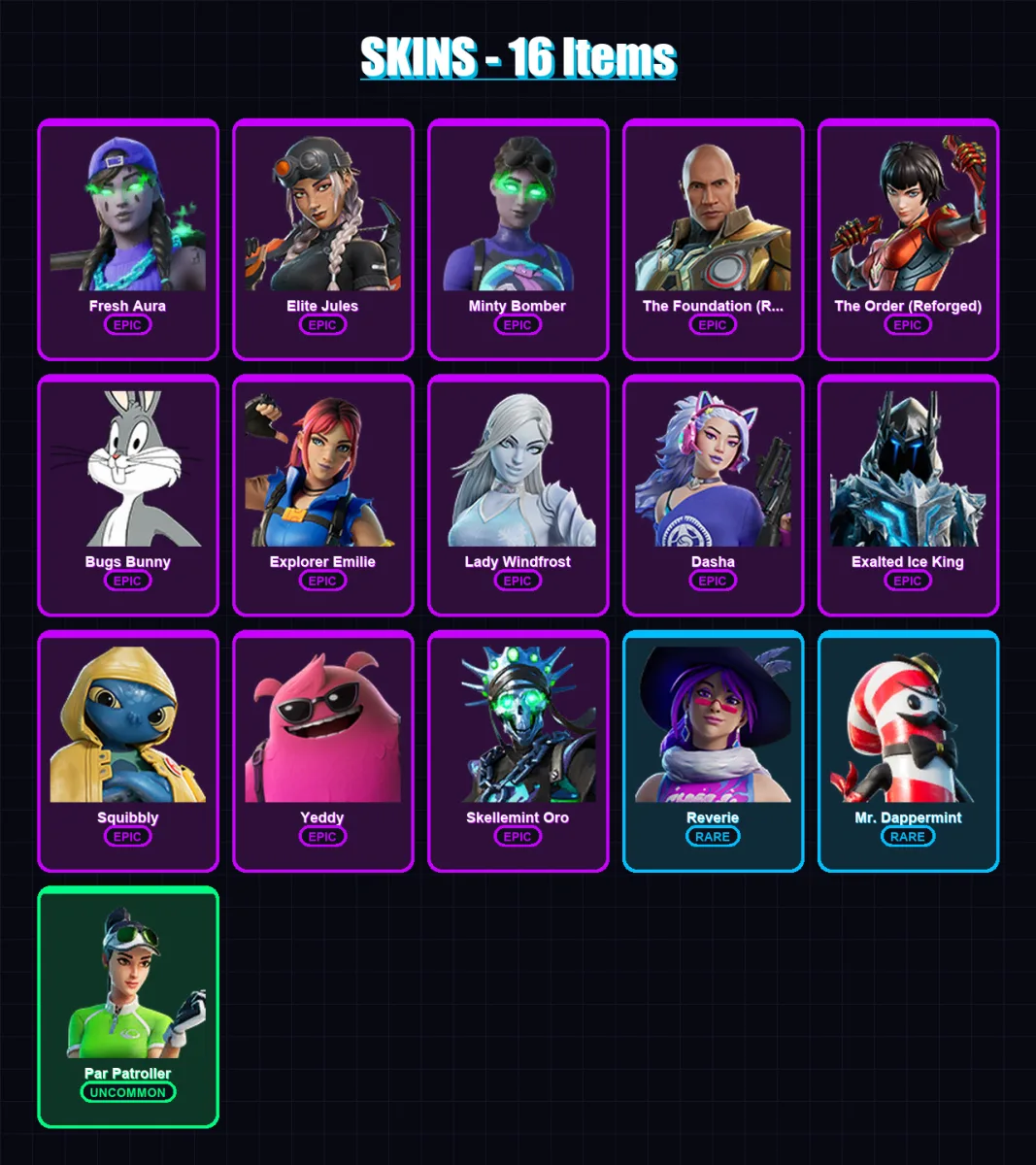 [PC/PSN] | Fresh Aura | Elite Jules | Minty Bomber | 16 skin | Lv229