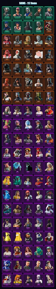 [PC/PSN] | Elite Agent | Rose Team Leader | Blue Squire | The Reaper | Rogue Agent | 117 skin | 135 pickaxe | 101 emote | 135 glider | Lv1637