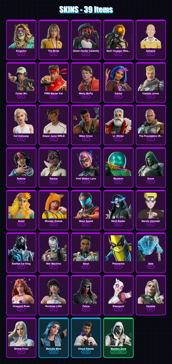 [PC/PSN] | Kingston | The Bride | Omen Hunter Calamity | 39 skin | Lv512