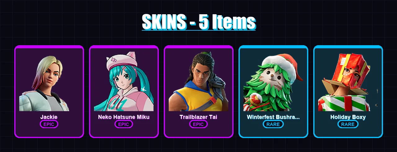 [PC/XBOX/PSN] | Jackie | Neko Hatsune Miku | Trailblazer Tai | 5 skin | Lv234