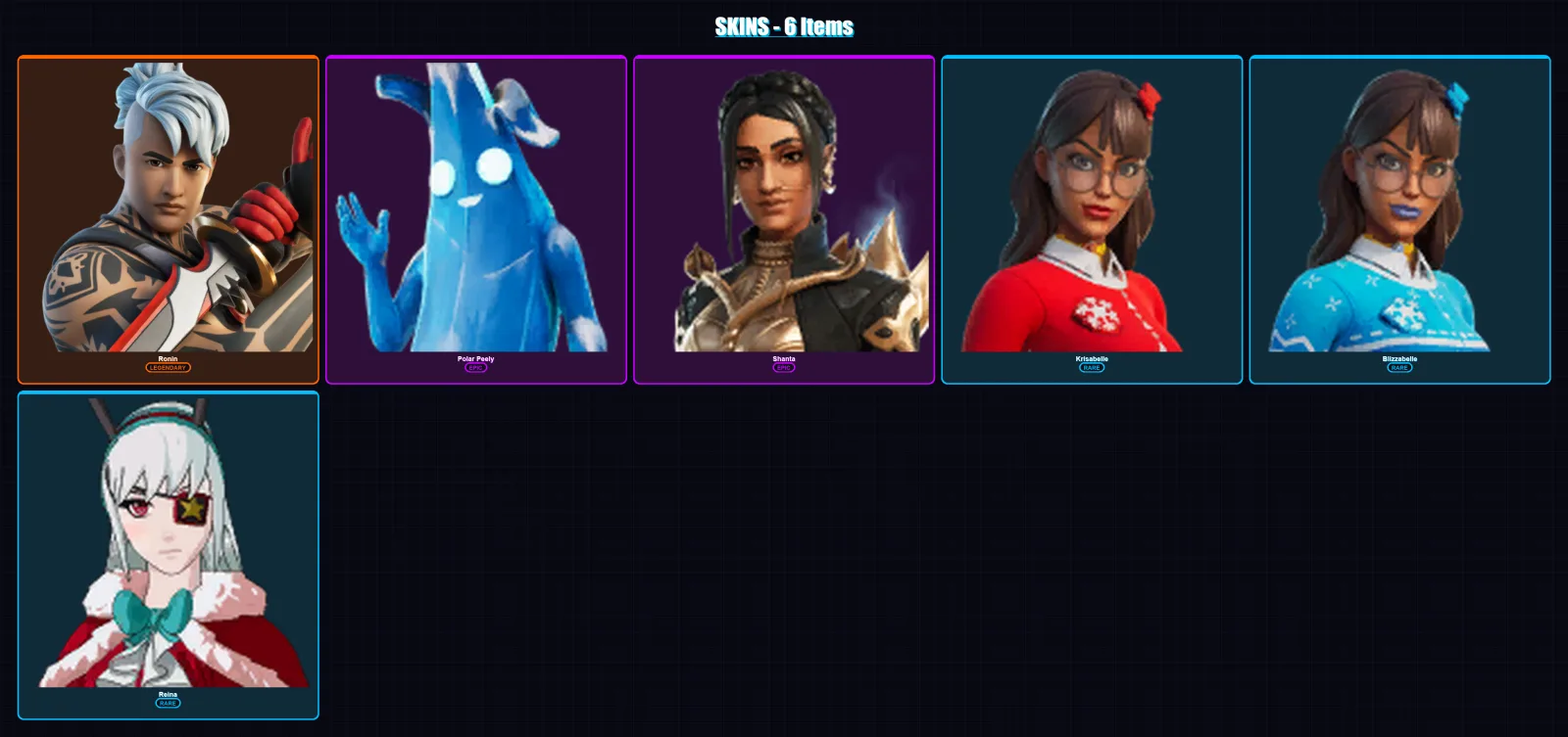[PC/XBOX/PSN] | Ronin | Polar Peely | Shanta | Krisabelle | Blizzabelle | 6 skin | 7 pickaxe | 6 emote | 9 glider | Lv37