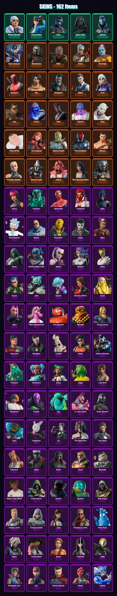 [PS4/PS5/XBOX/PC] | Blizzard Bomber | Cloud Striker | Fixer | Darth Vader | Sultura | 162 skin | 232 pickaxe | 152 emote | 196 glider | Lv3679
