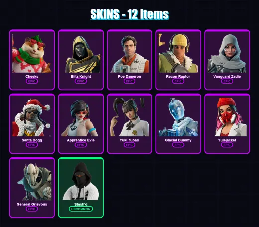 [PC/XBOX/PSN] | Cheeks | Blitz Knight | Poe Dameron | Recon Raptor | Vanguard Zadie | 12 skin | 74 pickaxe | 31 emote | 51 glider | Lv905