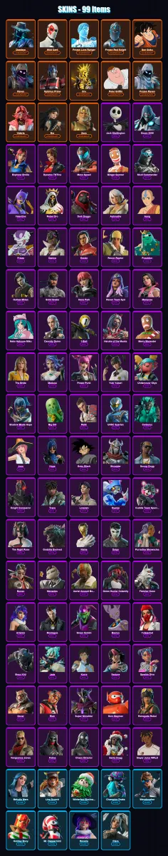 [PS4/PS5/XBOX/PC] | Deadeye | Wild Card | Frozen Love Ranger | Frozen Red Knight | Son Goku | 99 skin | 93 pickaxe | 71 emote | 59 glider | Lv705