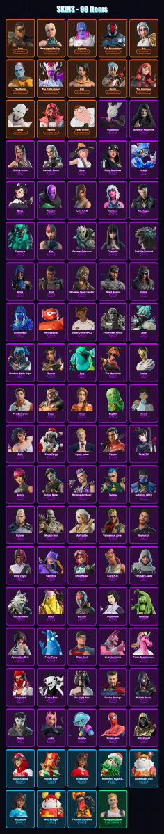 [PC/XBOX/PSN] | Joey | Paradigm (Reality-659) | Kymera | The Foundation | Ark | 99 skin | 123 pickaxe | 73 emote | 96 glider | Lv1326