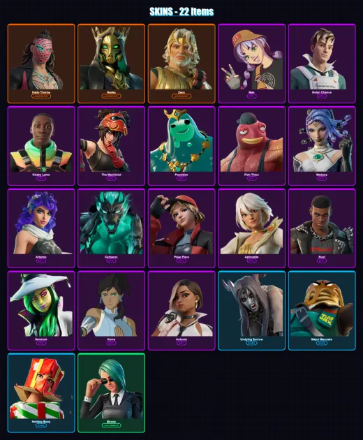 [PC/XBOX/PSN] | Kado Thorne | Hades | Zeus | Mae | Nolan Chance | 22 skin | 43 pickaxe | 24 emote | 35 glider | Lv353 — Game account