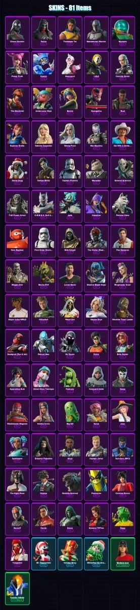 [PC/PSN] | Chaos Director | Felina | Trailblazer Tai | Mandalorian Warrior | Mysterio | 81 skin | 101 pickaxe | 77 emote | 68 glider | Lv1003 — Game account