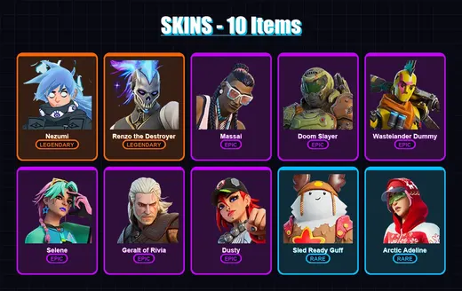 [PC] | Nezumi | Renzo the Destroyer | Massai | Doom Slayer | Wastelander Dummy | 10 skin | 19 pickaxe | 12 emote | 23 glider | Lv205