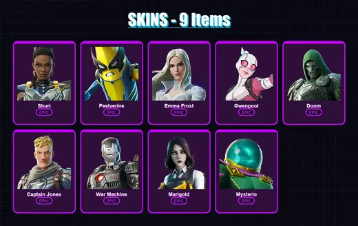 [PC/XBOX] | Shuri | Peelverine | Emma Frost | Gwenpool | Doom | 9 skin | 14 pickaxe | 14 emote | 15 glider | Lv169 — Game account
