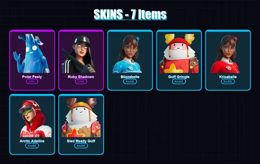 [PC/XBOX/PSN] | Polar Peely | Ruby Shadows | Blizzabelle | Guff Gringle | Krisabelle | 7 skin | 28 pickaxe | 14 emote | 29 glider | Lv418 — Game account
