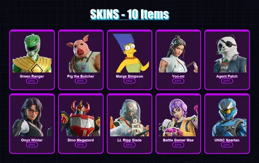 [PC/XBOX/PSN] | Green Ranger | Pig the Butcher | Marge Simpson | Yoo-mi | Agent Patch | 10 skin | 23 pickaxe | 13 emote | 15 glider | Lv144 — Game account