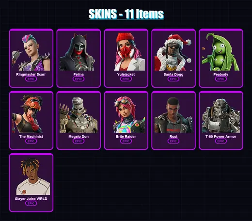 [PC/XBOX/PSN] | Ringmaster Scarr | Felina | Yulejacket | Santa Dogg | Peabody | 11 skin | 38 pickaxe | 21 emote | 27 glider | Lv448 — Game account