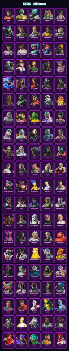 [PC/XBOX/PSN] | Robin | Green Ranger | Jade | Kingston | Apprentice Evie | 106 skin | 152 pickaxe | 116 emote | 101 glider | Lv2360