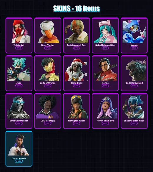 [PC/XBOX/PSN] | Yulejacket | Durrr Taisho | Aerial Assault Bomber | Neko Hatsune Miku | Nyanja | 16 skin | 33 pickaxe | 18 emote | 19 glider | Lv103 — Game account