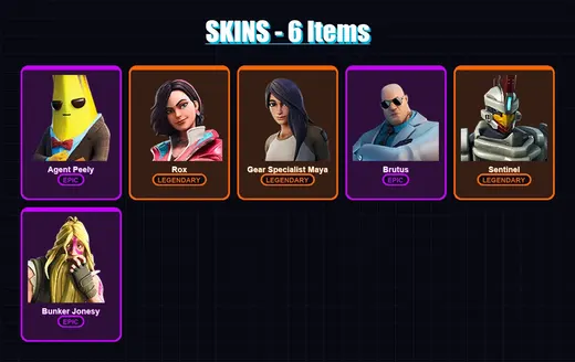 [PC/XBOX/PSN] | Agent Peely | Rox | Gear Specialist Maya | Brutus | Sentinel | 6 skin | 5 pickaxe | 6 emote | 10 glider | Lv69 — Game account