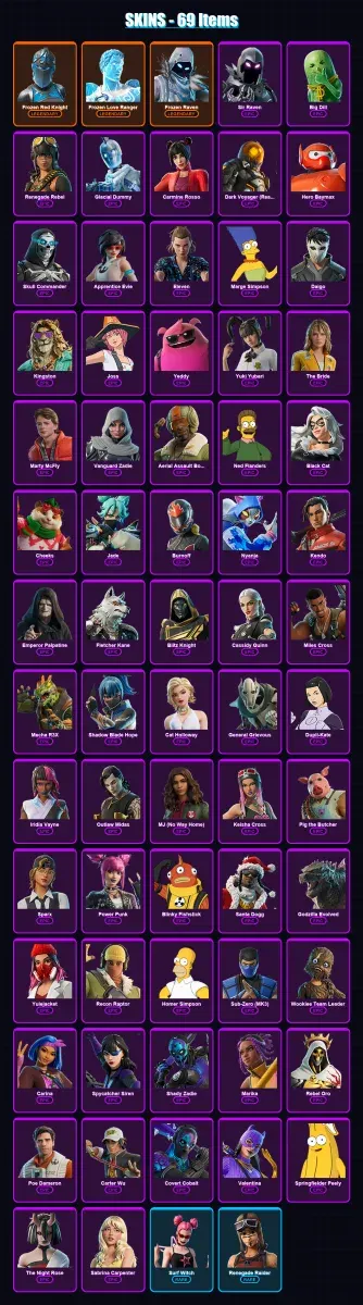 [PS4/PS5/XBOX/PC] | Frozen Red Knight | Frozen Love Ranger | Frozen Raven | 69 skin | Lv1743