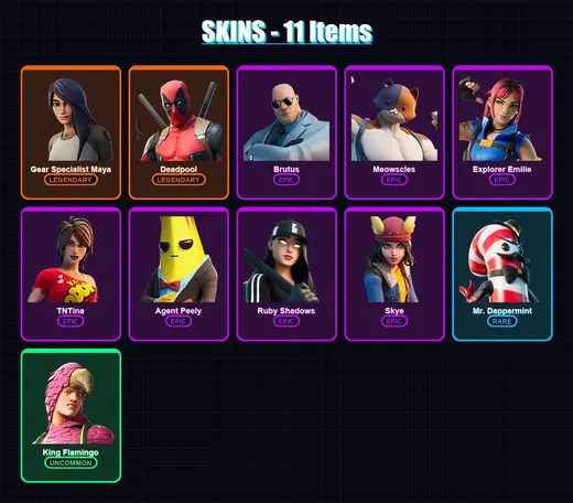 [PC/XBOX/PSN] | Gear Specialist Maya | Deadpool | Brutus | Meowscles | Explorer Emilie | 11 skin | 20 pickaxe | 24 emote | 24 glider | Lv473 — Game account