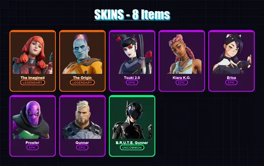 [PC/XBOX/PSN] | The Imagined | The Origin | Tsuki 2.0 | Kiara K.O. | Erisa | 8 skin | 9 pickaxe | 6 emote | 11 glider | Lv99