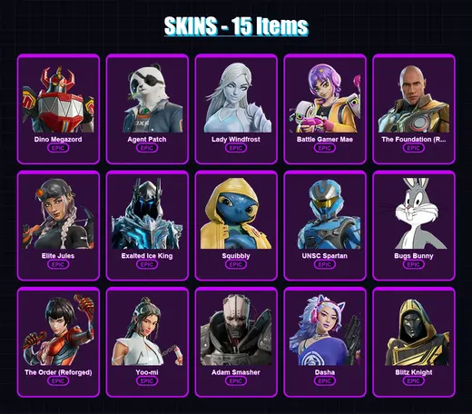 [PC/XBOX/PSN] | Dino Megazord | Agent Patch | Lady Windfrost | 15 skin | Lv662