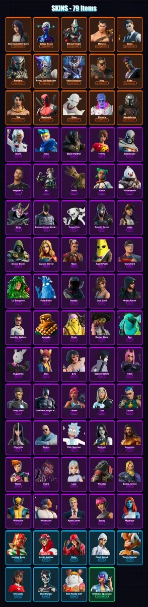 [PC/XBOX/PSN] | Gear Specialist Maya | Galaxy Scout | Eternal Knight | Menace | Midas | 79 skin | 89 pickaxe | 72 emote | 84 glider | Lv1470 — Game account