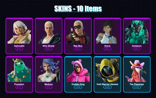 [PC/XBOX/PSN] | Aphrodite | Slim Shady | Rap Boy | Korra | Cerberus | 10 skin | 12 pickaxe | 20 emote | 12 glider | Lv180 — Game account