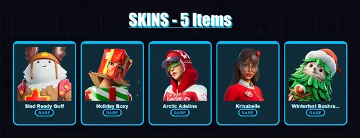 [PS4/PS5/XBOX/PC] | Sled Ready Guff | Holiday Boxy | Arctic Adeline | 5 skin | Lv69 — Game account