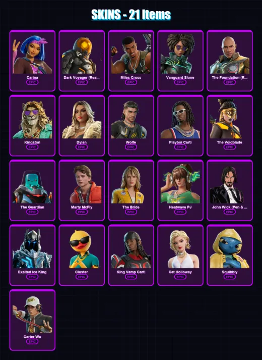 [PC/XBOX/PSN] | Carina | Dark Voyager (Reality Redacted) | Miles Cross | 21 skin | Lv326