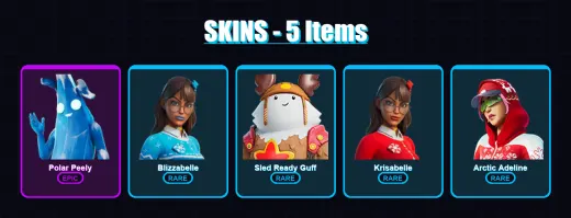 [PC/PSN] | Polar Peely | Blizzabelle | Sled Ready Guff | Krisabelle | Arctic Adeline | 5 skin | 18 pickaxe | 15 emote | 16 glider | Lv172