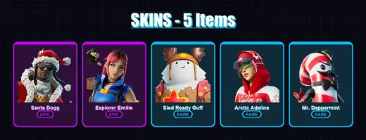 [PC/PSN] | Santa Dogg | Explorer Emilie | Sled Ready Guff | Arctic Adeline | Mr. Dappermint | 5 skin | 15 pickaxe | 6 emote | 14 glider | Lv145 — Game account