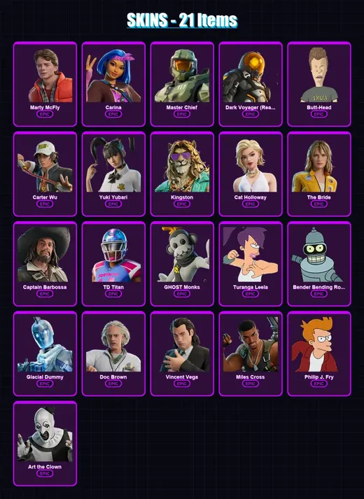 [PS4/PS5/XBOX/PC] | Marty McFly | Carina | Master Chief | 21 skin | Lv441