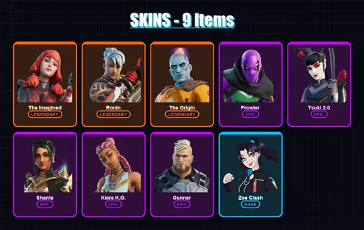 [PS4/PS5/XBOX/PC] | The Imagined | Ronin | The Origin | Prowler | Tsuki 2.0 | 9 skin | 10 pickaxe | 8 emote | 11 glider | Lv99