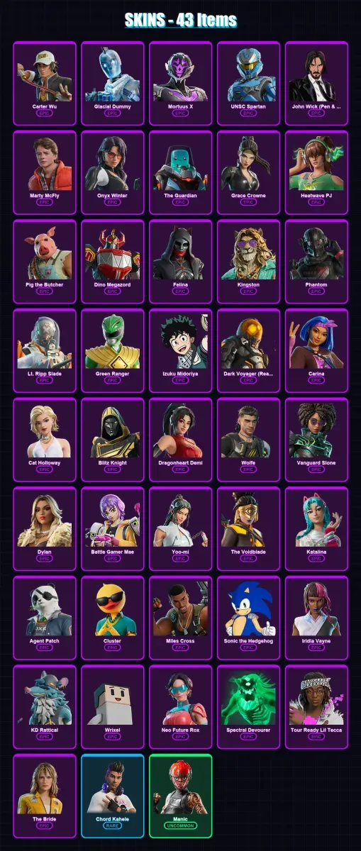 [PS4/PS5/XBOX/PC] | Carter Wu | Glacial Dummy | Mortuus X | 43 skin | Lv1115 — Game account