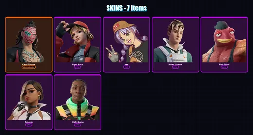 [PC/XBOX/PSN] | Kado Thorne | Piper Pace | Mae | Nolan Chance | Fish Thicc | 7 skin | 9 pickaxe | 7 emote | 9 glider | Lv109 — Game account