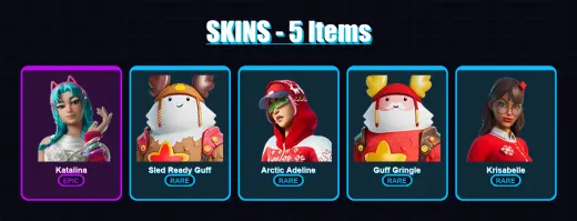 [PC/XBOX/PSN] | Katalina | Sled Ready Guff | Arctic Adeline | Guff Gringle | Krisabelle | 5 skin | 14 pickaxe | 6 emote | 11 glider | Lv149 — Game account