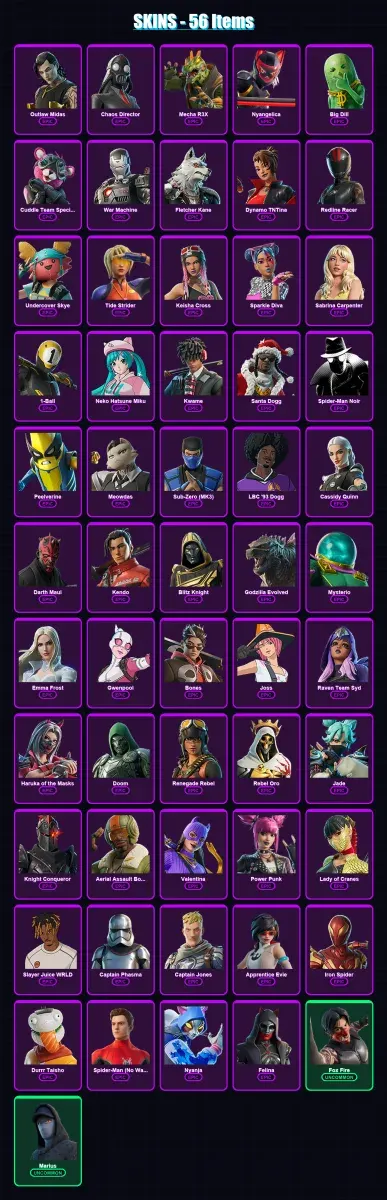 [PC/XBOX/PSN] | Outlaw Midas | Chaos Director | Mecha R3X | Nyangelica | Big Dill | 56 skin | 79 pickaxe | 49 emote | 54 glider | Lv384 — Game account