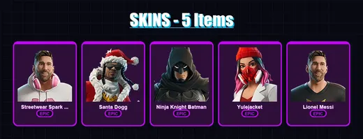 [PC/XBOX/PSN] | Streetwear Spark Messi | Santa Dogg | Ninja Knight Batman | 5 skin | Lv74