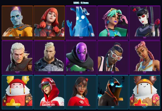 [PC/XBOX/PSN] | The Origin | The Imagined | Polar Peely | Selene | Tsuki 2.0 | 15 skin | 20 pickaxe | 17 emote | 23 glider | Lv200