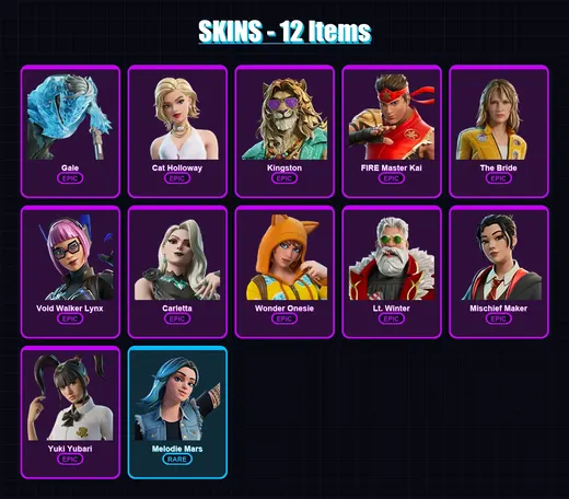 [PC/XBOX/PSN] | Gale | Cat Holloway | Kingston | FIRE Master Kai | The Bride | 12 skin | 31 pickaxe | 16 emote | 19 glider | Lv142 — Game account
