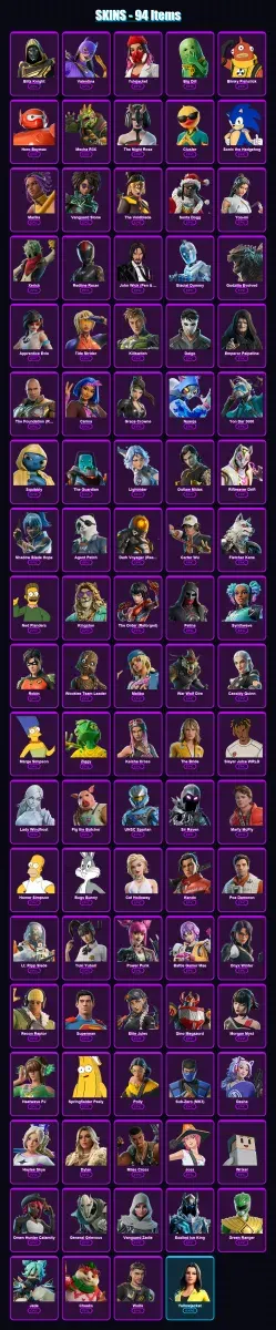 [PC/PSN] | Blitz Knight | Valentina | Yulejacket | Big Dill | Blinky Fishstick | 94 skin | 164 pickaxe | 109 emote | 117 glider | Lv2205