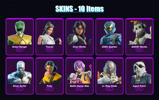 [PC/XBOX/PSN] | Green Ranger | Yoo-mi | Onyx Winter | UNSC Spartan | GHOST Monks | 10 skin | 17 pickaxe | 11 emote | 13 glider | Lv114 — Game account
